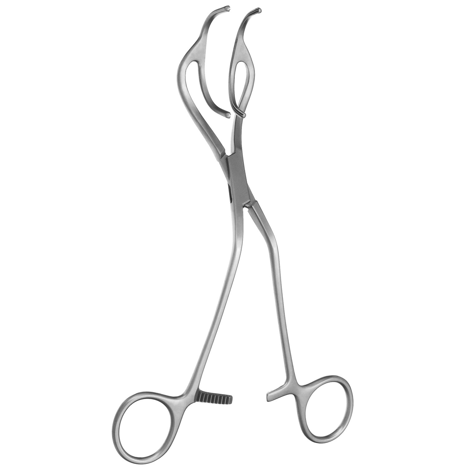 Lemole-Strong Aorta Clamp, Jaws 4.5 Cm Wide, 2.3 Cm Deep, Debakey Teeth, 8" (20.3 Cm), Angled Shanks